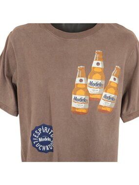 Modelo Especial T Shirt Mens Size Small Brown Beer Breweriana OVERSIZED Fit NEW